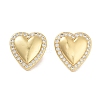 Heart Brass Micro Pave Cubic Zirconia Earrings for Women EJEW-E310-10G-2