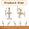 5Pcs Brass Micro Pave Clear Cubic Zirconia Pendant ZIRC-SZ0002-16-2