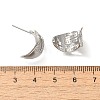 Brass Cubic Zirconia & Glass Stud Earrings EJEW-M048-02P-3