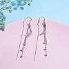 Anti-Tarnish Clear Cubic Zirconia Twist with Chain Tassel Dangle Earrings JE1034A-5