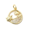 Brass Micro Pave Cubic Zirconia Pendants KK-P343-01A-G-1