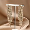 Cubic Zirconia Chains Tassel Earrings EJEW-P236-09G-3