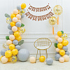 1 Set Word Baby Welcome Linen Hanging Banners Flags AJEW-SP0001-52-5