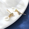 Oval Brass Stud Earrings EJEW-Z086-05G-3