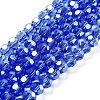 Electroplate Transparent Glass Beads Strands EGLA-A035-T6mm-A14-1