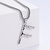 3Pcs Stainless Steel Textured Letter Pendants LW4134-6-1