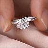 Brass Pave Single Cubic Zirconia Finger Rings for Women LS-ZK8046-4-3