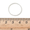 925 Sterling Silver Flat Beaded Finger Rings for Women RJEW-NH0002-01D-S-5