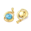 304 Stainless Steel with Synthetic Turquoise Pendants STAS-L309-21F-G-2