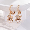 Brass Micro Pave Clear Cubic Zirconia Leverback Earrings EJEW-K300-45G-1