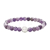 7Pcs 7 Style Natural Mixed Gemstone & Alloy Saint Benedict Beaded Strech Bracelets Set for Women BJEW-JB09346-2