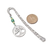 Natural Malaysia Jade & Green Aventurine Beaded Pendant Bookmarks with Alloy Tree of Life AJEW-JK00255-05-3