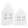 4Pcs 2 Styles Christmas Wood House Display Decorations DJEW-BC0001-28A-1