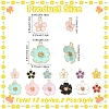 24Pcs 12 Colors Alloy Enamel Pendants FIND-YW0012-10-NR-2