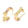 Brass Enamel Stud Earrings KK-CBA8324-23G-02-4