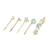 Conch/Starfish/Shell Shape Alloy Hair Bobby Pin Sets AJEW-A056-02B-3