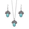 Bohemian Style Alloy & Synthetic Turquoise Pendant Necklaces & Dangle Earrings Sets WG2E1B4-03-2