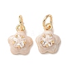 Brass Micro Pave Clear Cubic Zirconia with Enamel Charms LS-CU-K002-53G-B-1