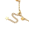 Dyed Natural Freshwater Shell Colorful Rondelle Tassel Brass Paperclip Chain Anklets for Women AJEW-AN00719-5