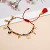 Fashionable Brass Wire Evil Eye Tassel Bracelets XW9910-2