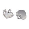 Brass & Shell & Clear Cubic Zirconia Charms KK-G497-16P-2