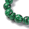 Synthetic Malachite Beads Stretch Bracelets BJEW-A025-01B-3