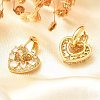 Rack Plating Heart Brass Micro Pave Clear Cubic Zirconia Hoop Earring for Women EJEW-C125-01G-3