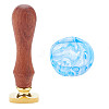 CRASPIRE Pear Wood Handle and Wax Seal Brass Stamp Head AJEW-CP0002-39G-1