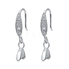 Anti-Tarnish Rhodium Plated 925 Sterling Silver Earring Hooks STER-F033-55P-1