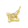 Brass Micro Pave Clear Cubic Zirconia Pendants KK-E111-46G-01-2