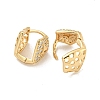 Brass Pave Clear Cubic Zirconia Hoop Earrings EJEW-M258-21G-2