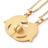 2Pcs 2 Color Alloy Magnetic Dolphin Pendant Necklaces Set LS-NJEW-Z016-02G-3