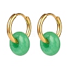 Rondelle Natural Malaysia Jade Beded Hoop Earrings EJEW-JE04937-1