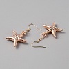 Iron Starfish & Natural Shell & Plastic Pearl Charm Bracelet & Dangle Earrings & Bib Necklaces Set SJEW-WH0011-02RG-2