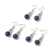 Natural Lapis Lazuli Gourd Dangle Earrings with Crystal Rhinestone EJEW-A092-04P-10-4