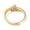 Rack Plating Brass Cubic Zirconia Arabic Letters Adjustable Rings for Women RJEW-S407-10G-01-3
