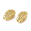 Brass Hollow Oval Beads KK-K293-53G-2