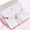 Brass Micro Pave Cubic Zirconia Charm Bracelets for Women BJEW-C083-11G-1