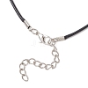 Electroplated Glass Beaded Heart Pendant Black Waxed Cotton Cord Necklaces for Women NJEW-MZ00120-03-5