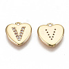 Brass Micro Pave Clear Cubic Zirconia Charms KK-N231-234V-NF-2