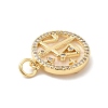 Brass Clear Cubic Zirconia with Shell Pendants KK-G450-02G-05-3