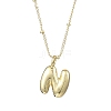 1Pc Initial Letter Brass Pendant Necklaces NJEW-YW0001-24N-1