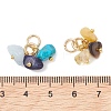 5Pcs Natural & Synthetic Mixed Gemstone Pendants PALLOY-JF05353-02-4