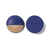 Two Tone Wood Grain Frosted Imitation Leather Style Resin Cabochons RESI-G053-01D-1