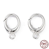 Anti-Tarnish Rhodium Plated 925 Sterling Silver Spring Gate Rings STER-K173-14P-4