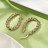 Brass Micro Pave Cubic Zirconia Hoop Earrings for Women EJEW-U033-01G-2