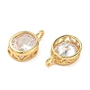 Brass Pave Clear Cubic Zirconia Pendants CU-CBA42CA-04B-G-2