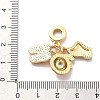 Rack Plating Brass Cubic Zirconia European Dangle Charms X-KK-Q017-35G-3