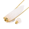 Natural Quartz Crystal Rock Crystal Bullet Shaped Perfume Bottle Pendant Necklaces G-B089-02G-01-4