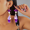 Halloween Alloy & Acrylic & Resin & Glass & Cotton Cord Tassel Dangle Earrings FS-WGA02EE-14-1